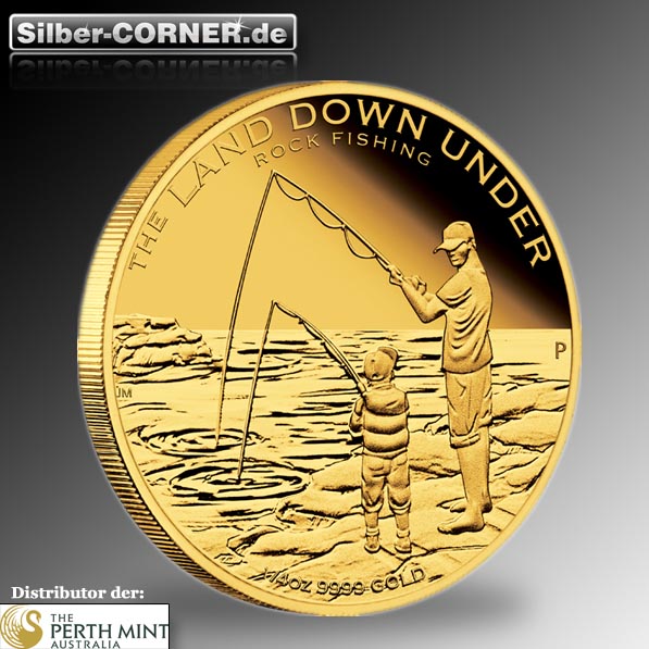 The Land Down Under Rock Fishing 1/4 Oz Gold Proof Coin