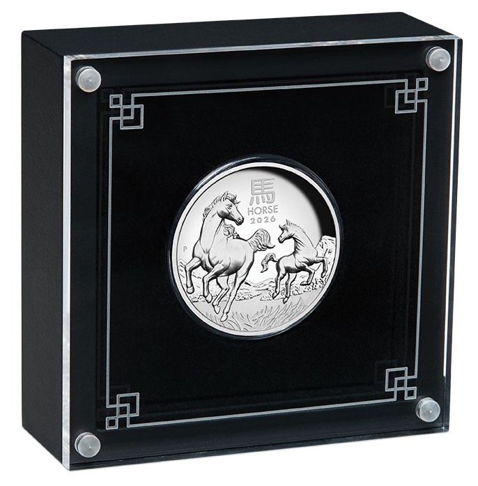 Lunar 3 Pferd 1 Unze High Relief Box 2026