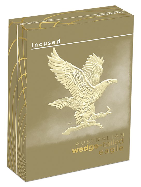 Umverpackung Wedge Tailed Eagle 1 Unze Gold 2023 Incused