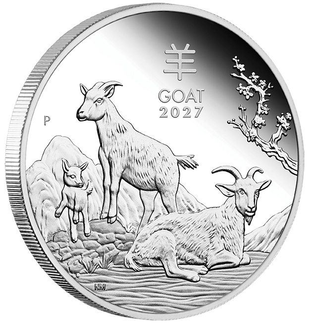 Lunar 3 Ziege 1/2 Oz Silber Proof 2027 +Box +COA