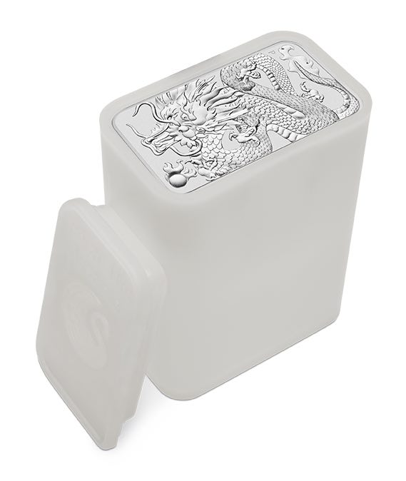 Münztube Rectangular Drache 1 unze Silber 2022