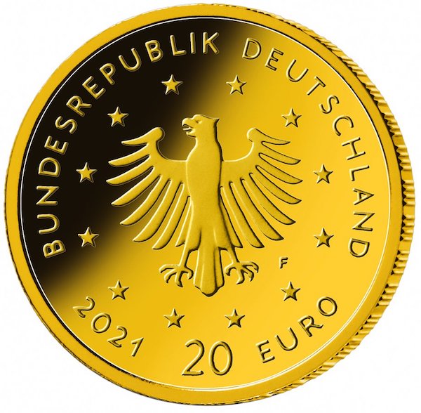 BRD 20 Euro Schwarzspecht Goldmünze 2021
