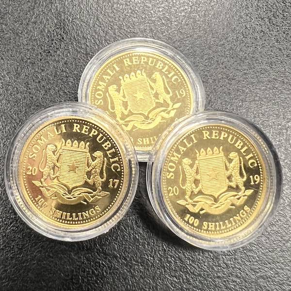 Somalia Elefant 1/10 Oz Gold diverse Jahrgänge