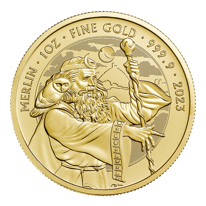 Merlin 1 Oz Gold 2023 Rückseite Motiv kaufen