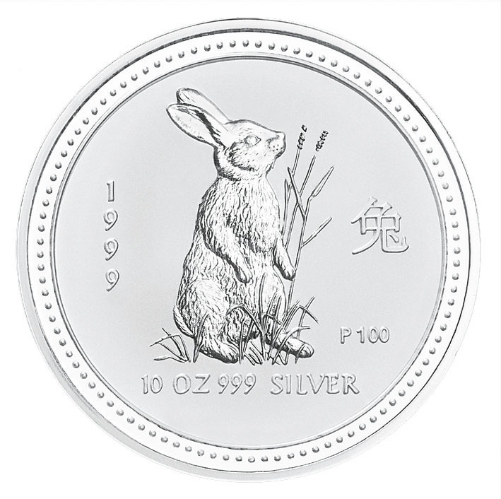 Lunar I Jahr des Hasen 1999 10 oz Silber Motiv