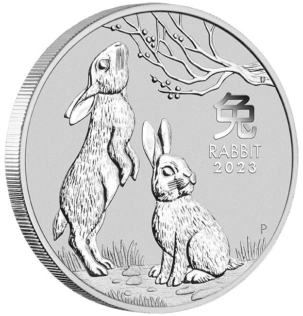 Lunar Hase 1 Unze Silbermünze 2023