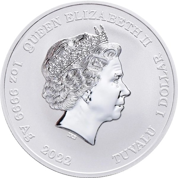 Gods of Olympus Hera 2022 1 oz Silber Wertseite