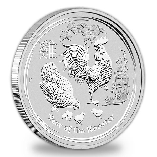 Lunar 2 Jahr des Hahn 1 Kilogramm Silbermünze 2017