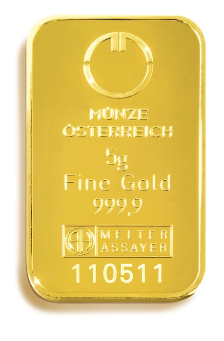 Münze Österreich 5 Gramm Goldbarren Lippizaner