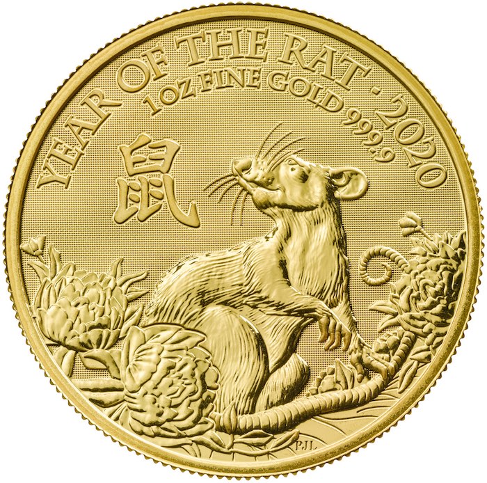 Lunar Maus England 1 Unze Gold 2020
