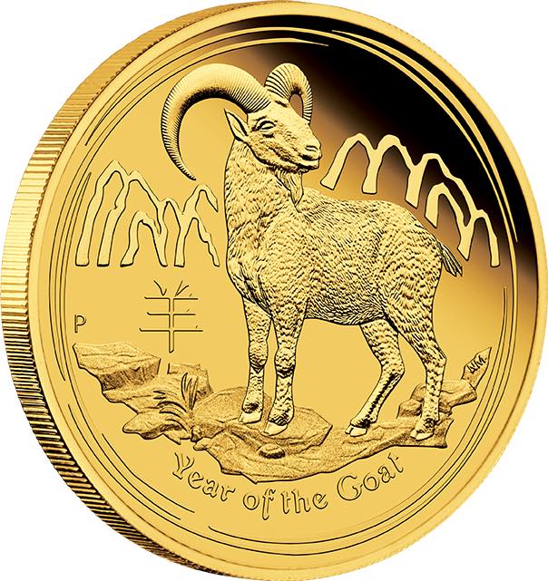 Lunar 1 Unze Gold Proof 2015 Jahr der Ziege