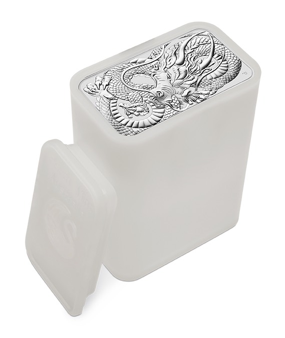 Münztube Rectangular Drache 1 Oz Silber 2021