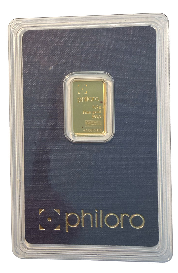 2.5 Gramm Goldbarren vershiedene Hertsteller (LBMA)