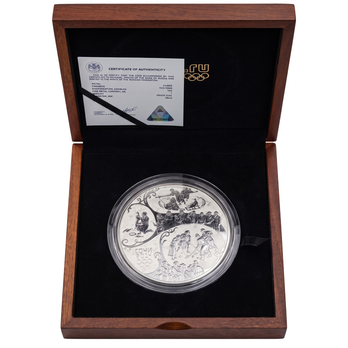 100 Rubel Russland Winterspiele Sotschi 1 KG Silbermünze 2014