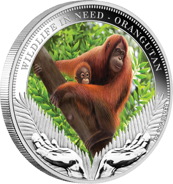 Wildlife in Need - Orangutan - 1 Oz Silber Proof 2011 +Box +COA*