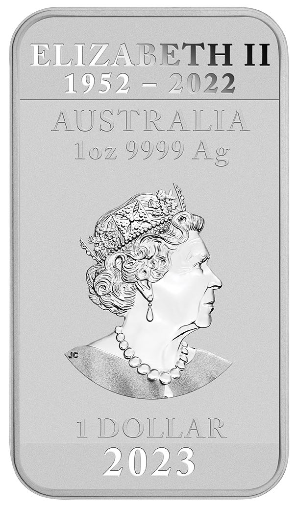 Rectangular Drache 1 Unze Silber 2023 1 Dollar