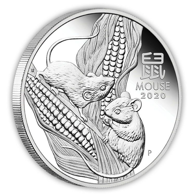 Lunar Maus 2 Unzen Silber Proof 2020