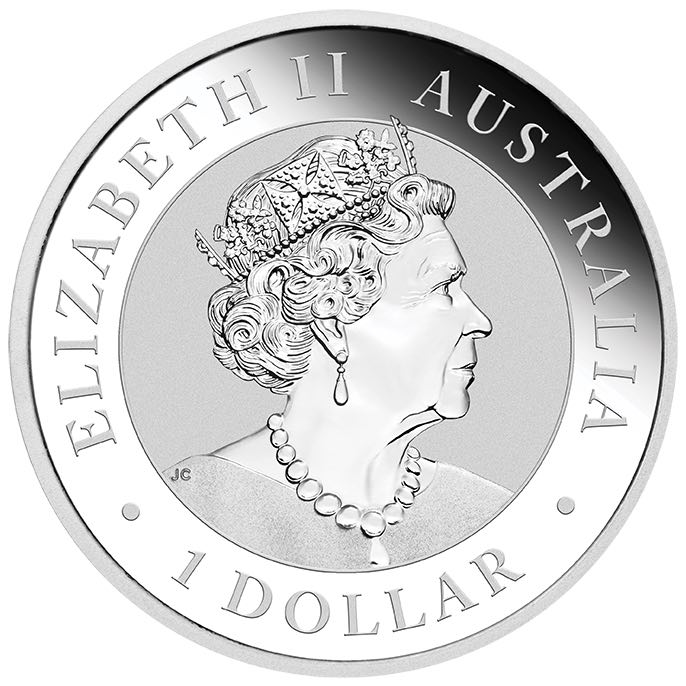 Wedge Tailed Eagle 1 Unze Silber 2021 Avers Elizabeth II