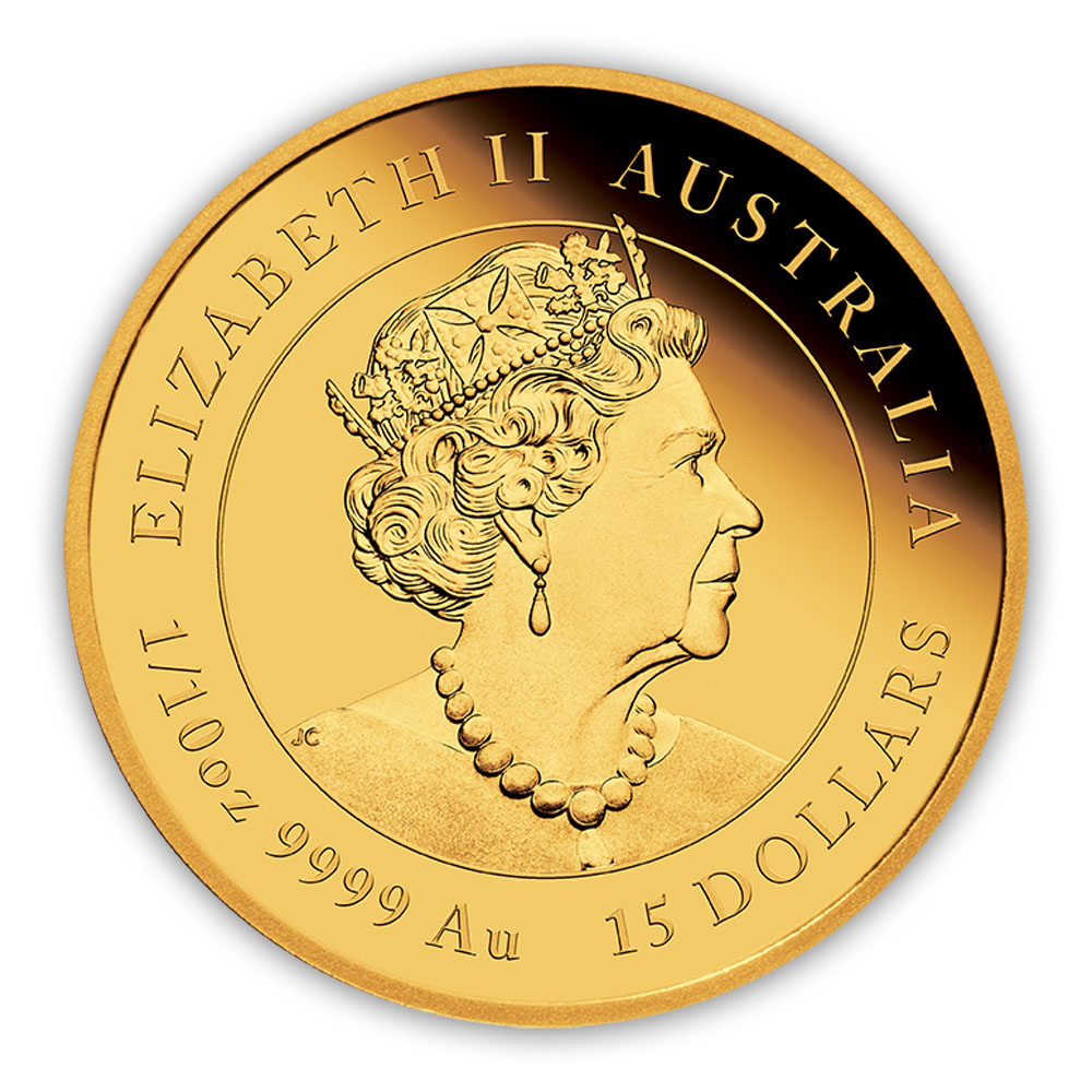 15 Dollar Polierte Platte Lunar Maus 2020 Gold