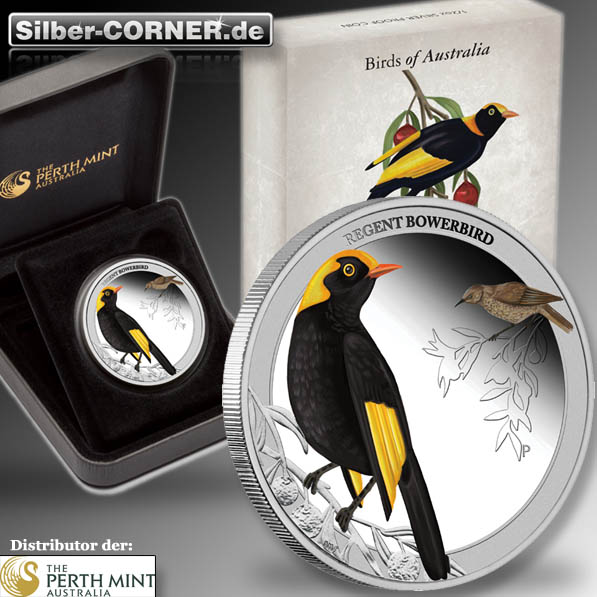 Regent Bowerbird 1/2 Oz Proof Silber + Box + CoA*