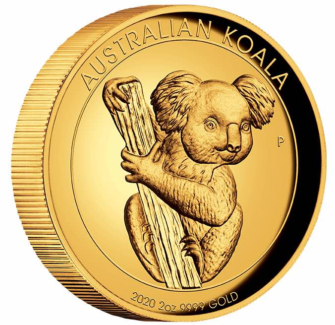 Australien Koala 2 Unzen Gold 2020 High Relief + Box +COA