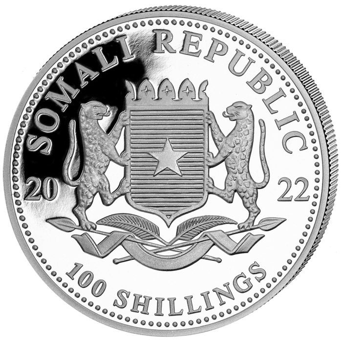 Somalia Leopard 2022 1 oz Silber Wappen Somali