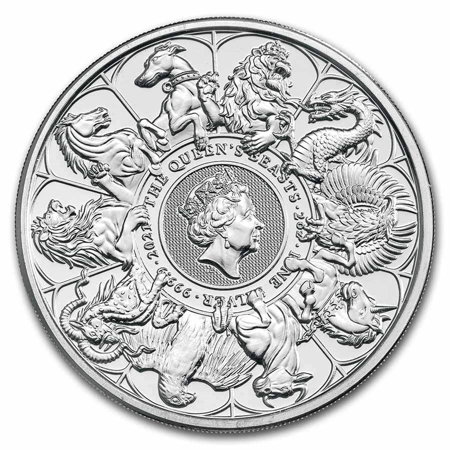 Queens Beasts Completer Coin 2 Unzen Silbermünze 2021