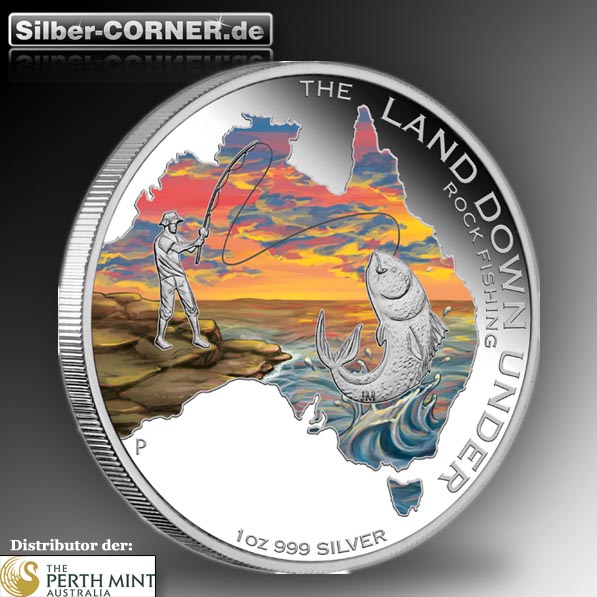 The Land Down Under 1 Oz Silber Proof Rock Fishing *