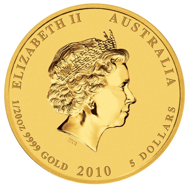 5 Dollar Tiger 2010 Goldmünze der Perth Mint