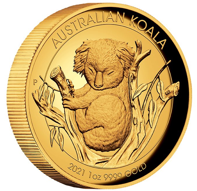 Koala 1 Unze High Relief 2021 + Box + COA