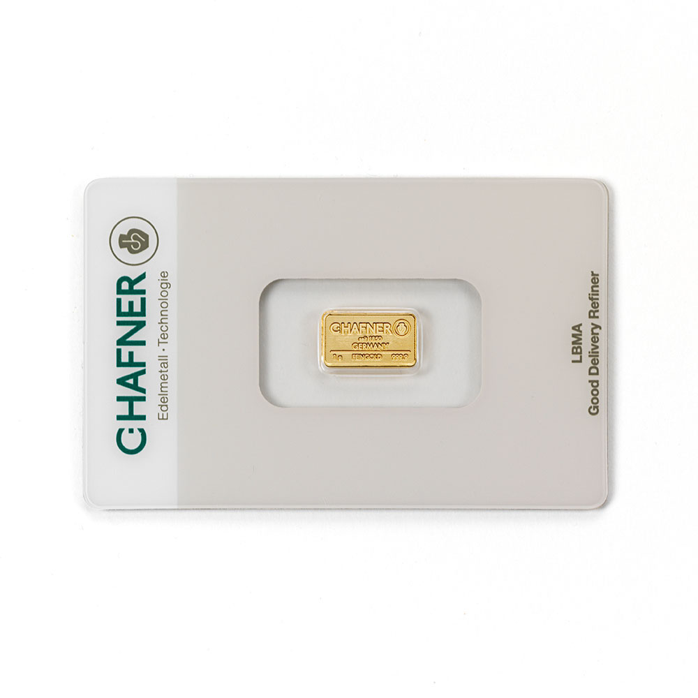 1 Gramm Hafner Goldbarren kaufen und verkaufen