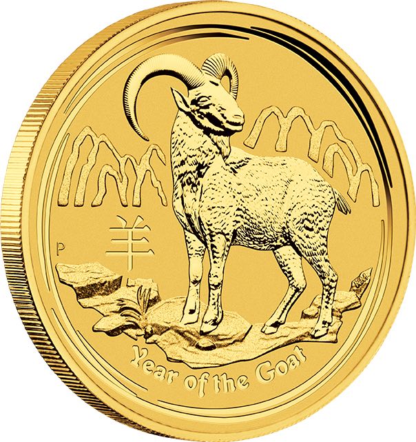 lunar ziege 2015 1/10 unze goldmünze 