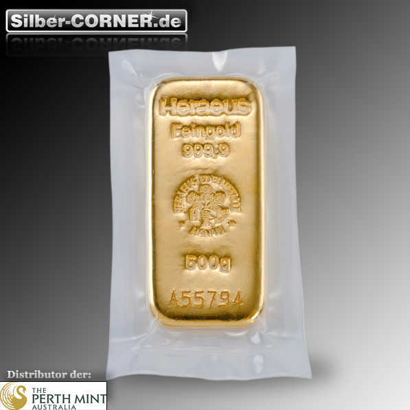 500 Gramm Goldbarren Front
