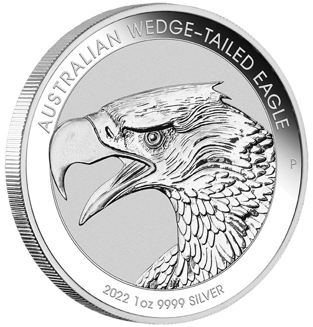 Wedge Tailed Eagle 1 Unze Silber 2022 Revers Motiv Adlerkopf