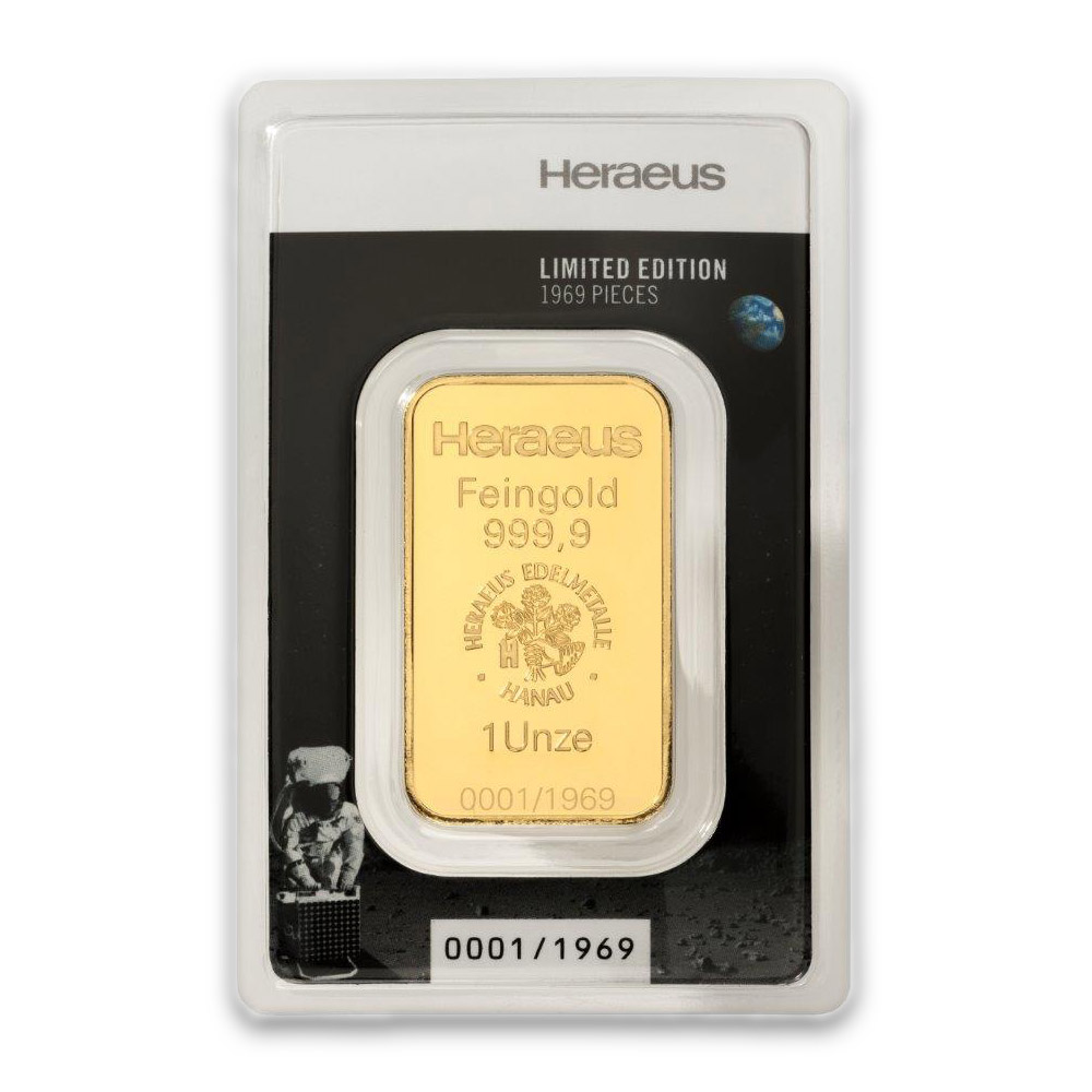 1 Unze Heraeus Mondlandung Goldbarren kaufen