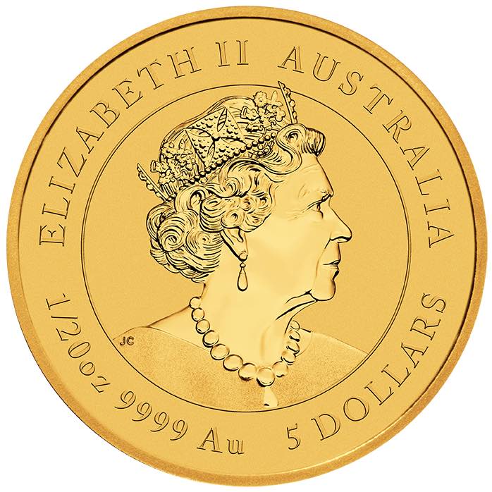 Lunar III Tiger 1/20 Oz Gold 2022 Wertseite.