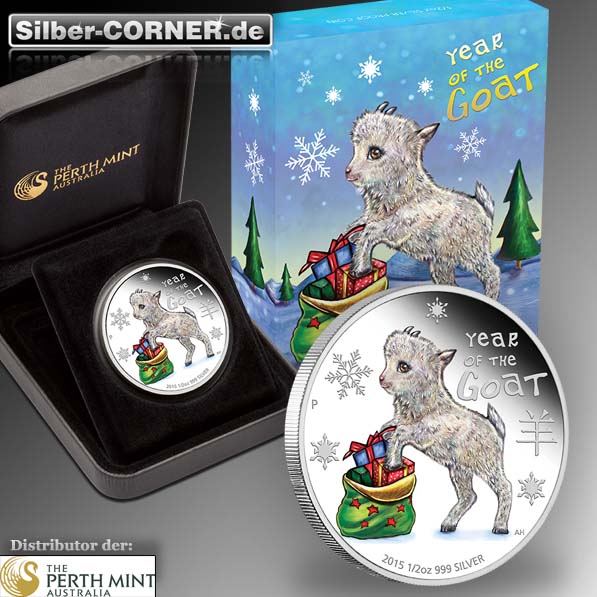Baby Ziege 2015 1/2 Oz Silber Proof + Box + CoA*