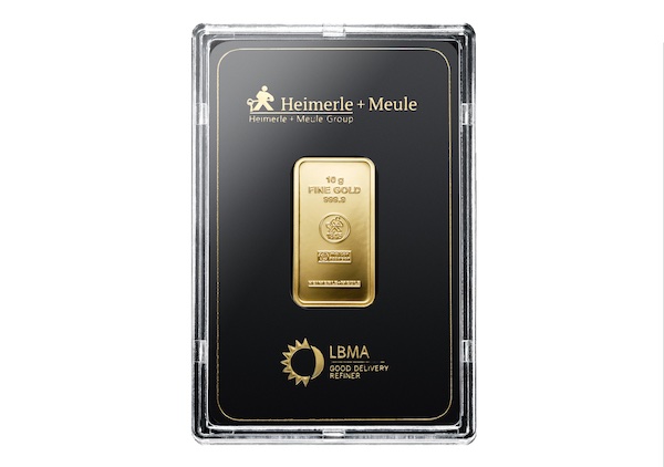 Heimerle + Meule 10 Gramm Goldbarren LBMA zertfiziert