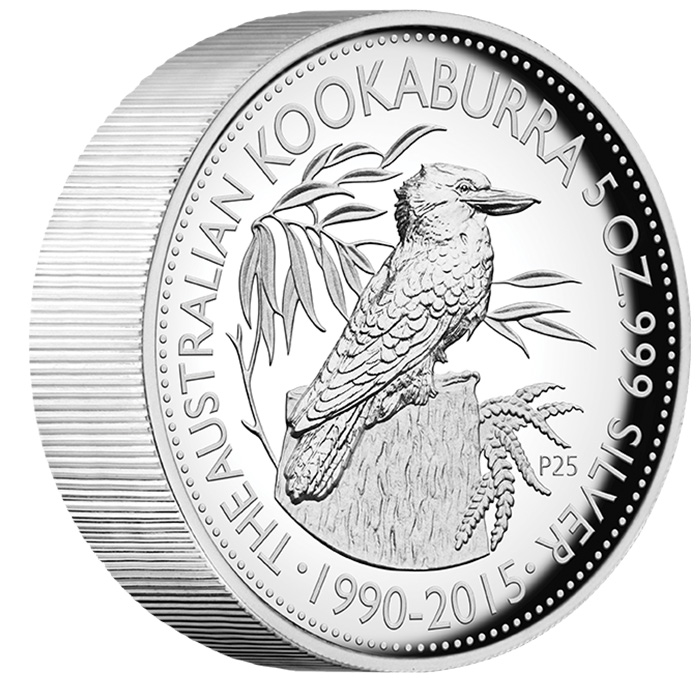 Kookaburra 5 Oz Silber High Relief 2015