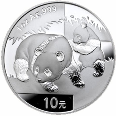 China Panda 1 Unze Silbermünze 2008