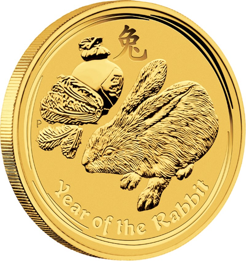 Lunar II Jahr des Hasen 1/2 Oz Gold 2011 Motivseite