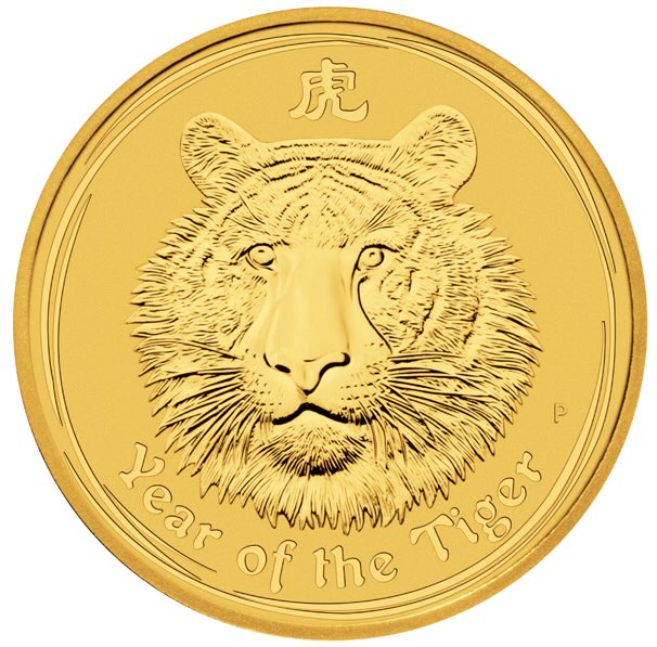 Lunar II Tiger 2 Oz Goldmünze 2010 kaufen und verkaufen