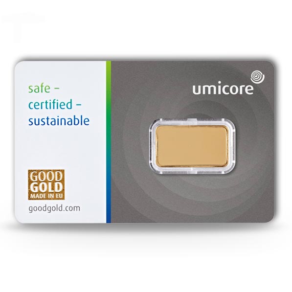 Umicore 2,5 Gramm Goldbarren kaufen und verkaufen.