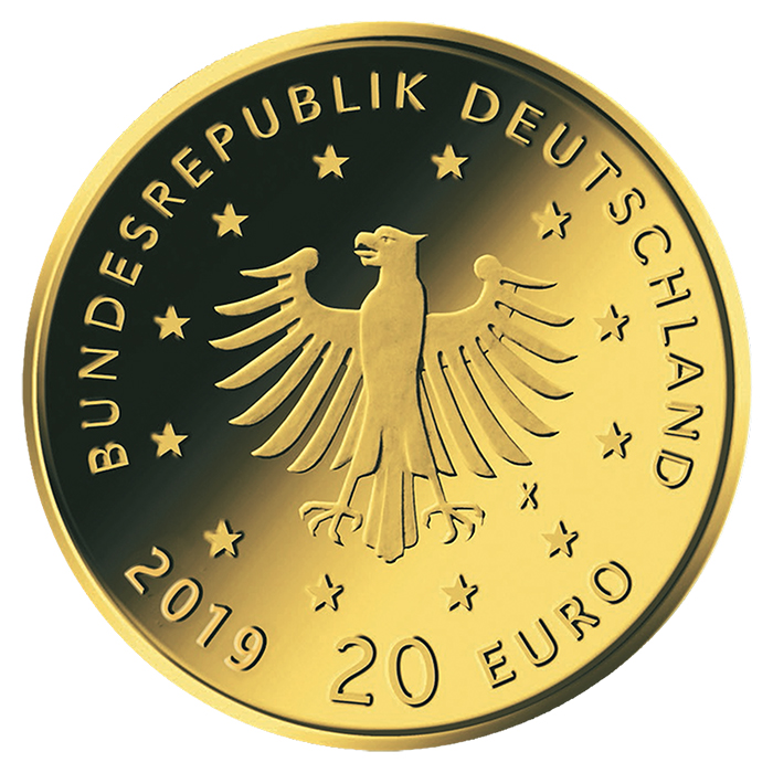 20 Euro Gold Wanderfalke 2019 Wertseite.
