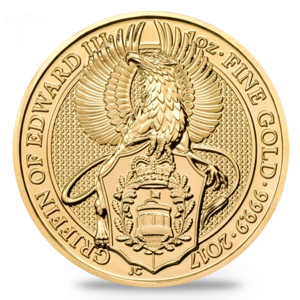 Queens Beasts 1 Unze Gold Griffin of Edward 2017