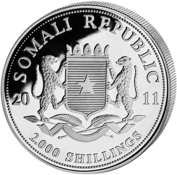 2000 shilling Silbermünze somalia Elefant 2011