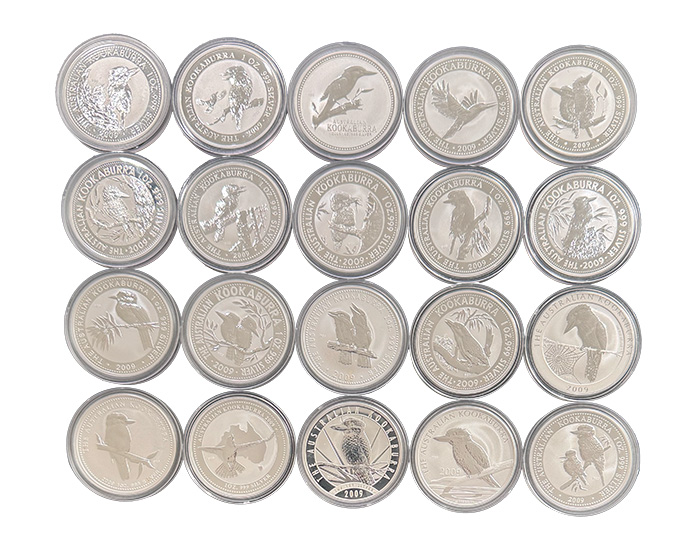 Kookaburra 20 x 1 oz silber 2009 set