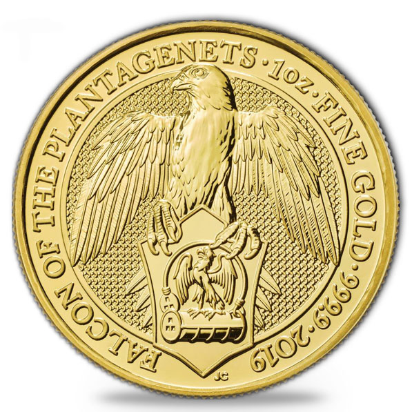 Queens Beasts Falcon of the Plantagenets 1 Unze Gold 2019