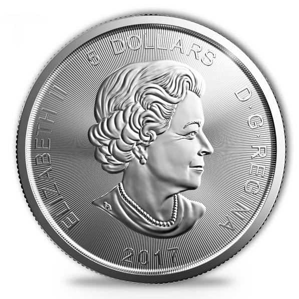 Wertseite der 5 Dollar Kanada Luchs 1 Oz Silber 2017 Predator Serie