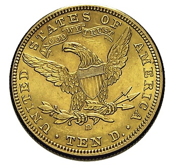 Liberty USA 10 Dollar Goldmünze Revers heraldischer Adler